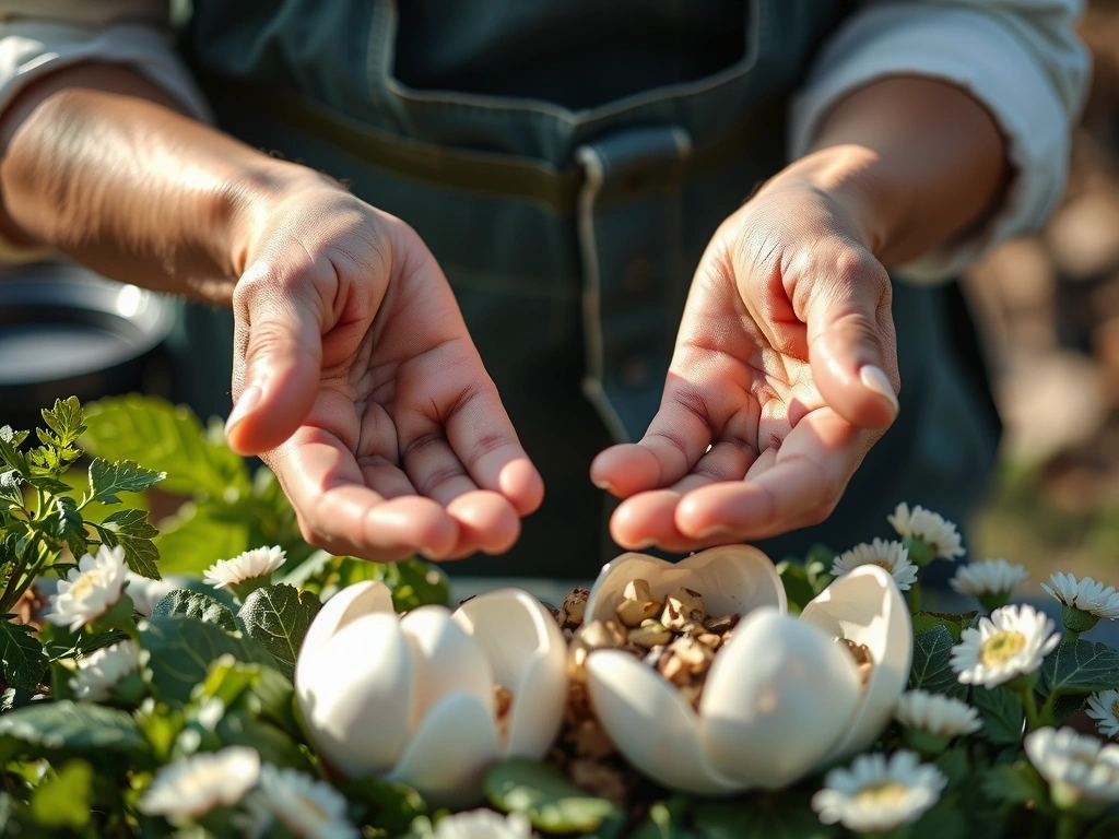 Hands carefully harvesting natural ingredients