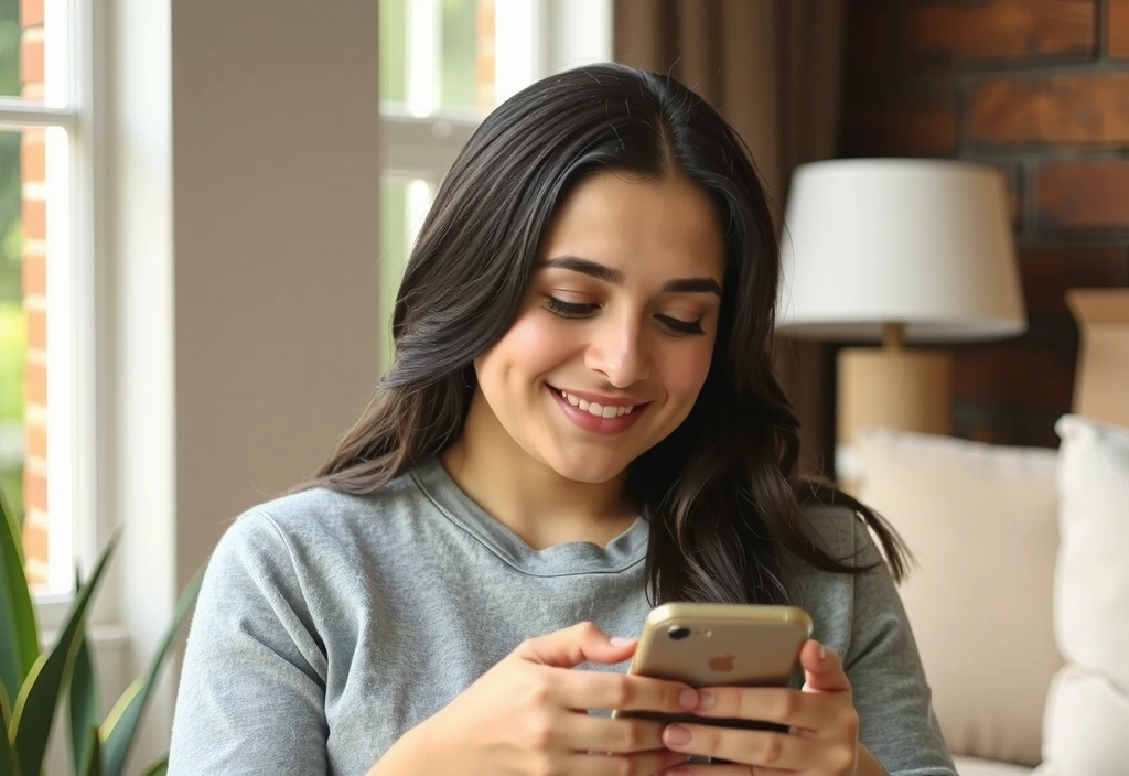 Woman checking her phone for order updates